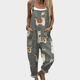 Grey Dungarees with Llamas