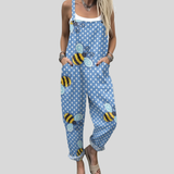 Light Blue Dungarees with Bees