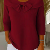 Sandra | Ribbed Sweater with Bow Detail