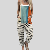 Colour-Block Dungarees with Dots