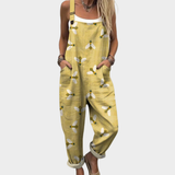 Mustard Yellow Dungarees with Dragonflies