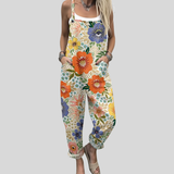 Multicoloured Floral Dungarees