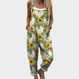 Dungarees with Sunflowers & Chickens