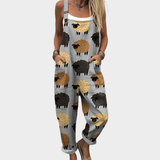 Grey Dungarees with Sheep