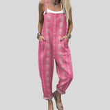 Dungarees with Flowers & Hearts