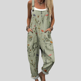 Sage Green Dungarees with a Flower Mix