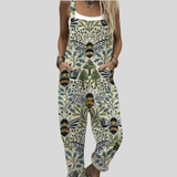 Sage Green Dungarees with Bees