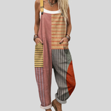 Colour-Block Dungarees with Stripes