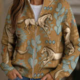 Kaitlyn - Desert Horse and Cactus Zip Cardigan