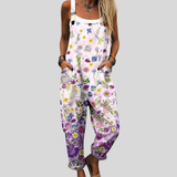 Lilac Dungarees with Wildflowers