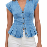 Isobel - V-Neck Denim Top