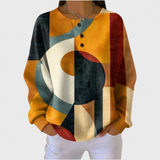 Lea - Pullover made from textured material with geometric patterns