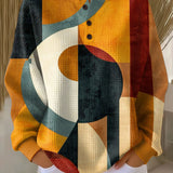 Lærke | Waffle Jumper with Geometric Pattern