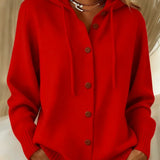 Judith | Hooded Button-Front Cardigan