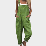 Grass Green Dungarees with a Textured Pattern