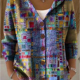 Evelyn | Printed Hooded Cardigan