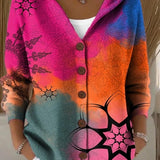 Evelyn | Printed Hooded Cardigan