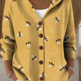 Evelyn | Printed Hooded Cardigan