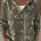 Evelyn | Printed Hooded Cardigan
