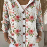 Evelyn | Printed Hooded Cardigan