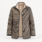Zoe - Retro Hand-Drawn Circle Design Quilted Jacket