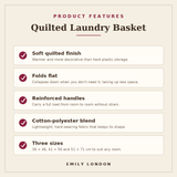 Quilted laundry basket product features