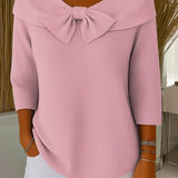 Sandra | Ribbed Sweater with Bow Detail