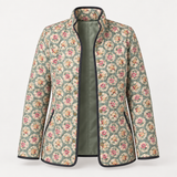 Harper - Vintage Floral Art Print Quilted Jacket
