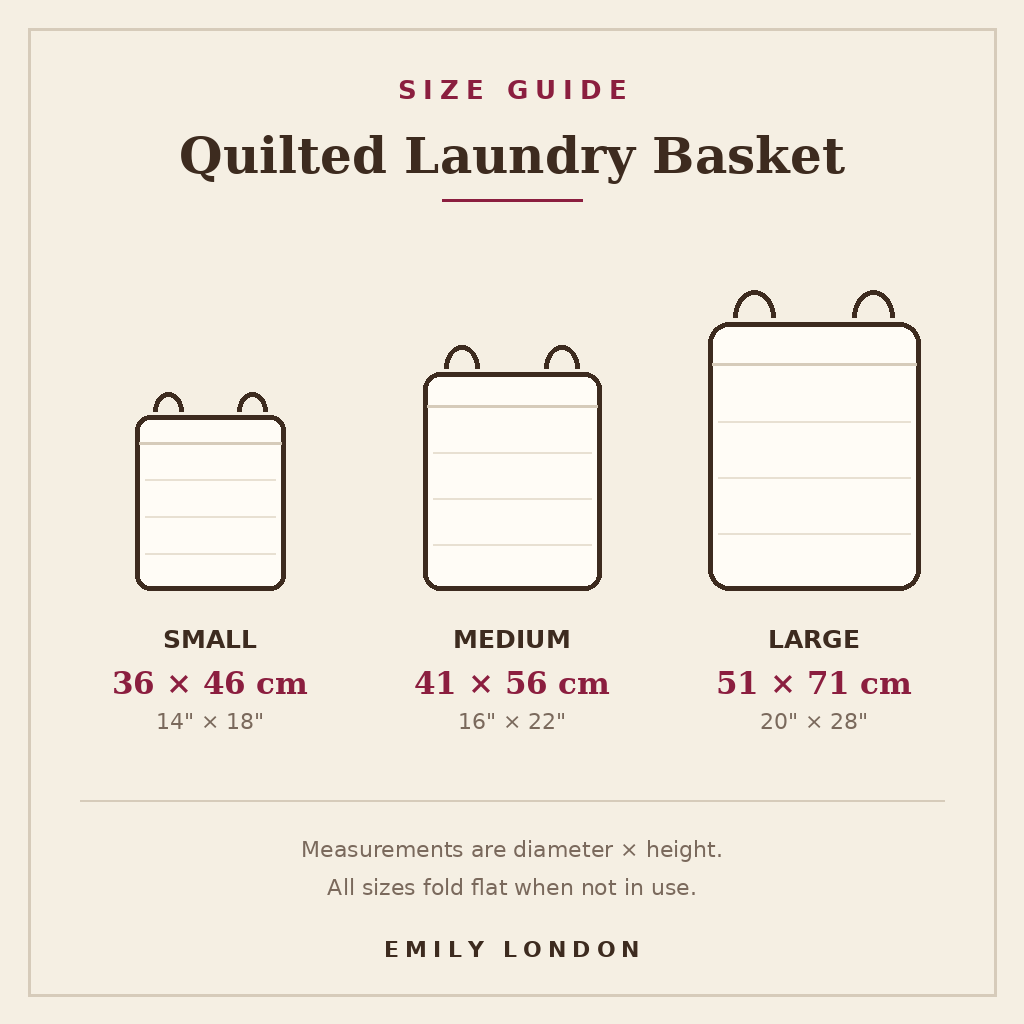 Quilted laundry basket size guide