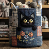 Quilted Laundry Basket – Denim
