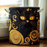 Quilted Laundry Basket – Black Cat