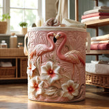 Quilted Laundry Basket – Flamingos