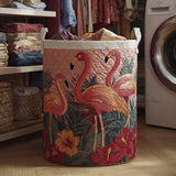Quilted Laundry Basket – Flamingos