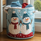 Quilted Laundry Basket – Snowman