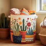 Quilted Laundry Basket – Cactus