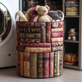 Quilted Laundry Basket – Books and Flowers
