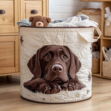 Quilted Laundry Basket – Dog Motif