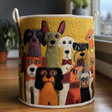 Quilted Laundry Basket – Dog Motif