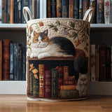 Quilted Laundry Basket – Cat and Books