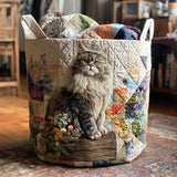 Quilted Laundry Basket – Cats