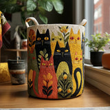 Quilted Laundry Basket – Cats