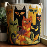 Quilted Laundry Basket – Cats