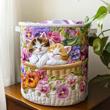 Quilted Laundry Basket – Cats