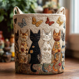 Quilted Laundry Basket – Cats