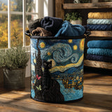 Quilted Laundry Basket – Cats