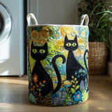 Quilted Laundry Basket – Cats