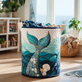 Quilted Laundry Basket – Ocean Waves