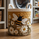 Quilted Laundry Basket – Bees and Flowers