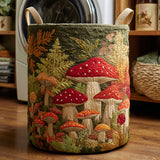 Quilted Laundry Basket – Patterned Natural Landscape