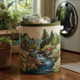 Quilted Laundry Basket – Patterned Natural Landscape